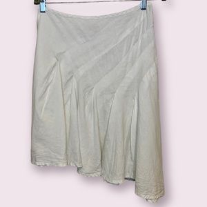 Lucky Brand 100% Linen Flowy Lightweight Skirt Asymmetrical Hem White Size 27